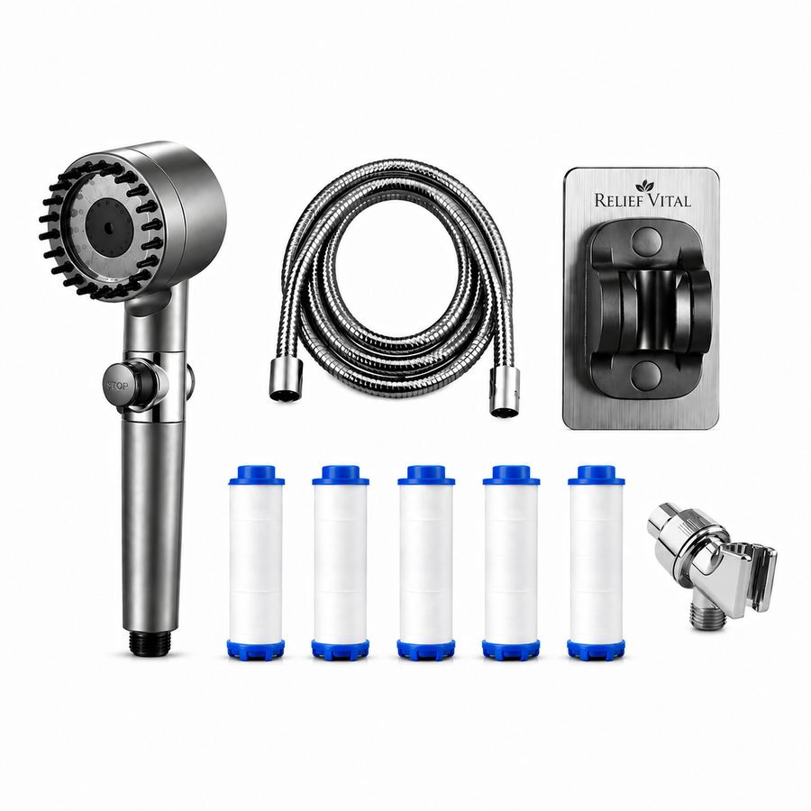 Pommeau de Douche Filtrant Anti-Calcaire ReliefVital