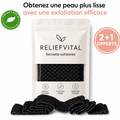Serviette exfoliante japonaise ReliefVital noire - offre 2 achetees + 1 offerte, produit seul