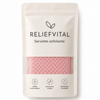 Serviette exfoliante japonaise ReliefVital rose - gommage corps et dos